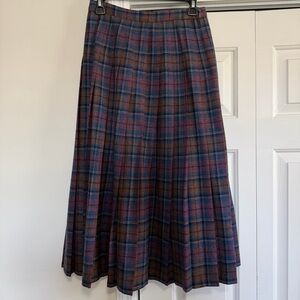 Pendleton Vintage Pleated Full Length Wool Skirt Size 8